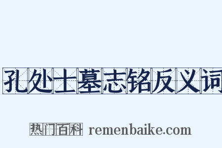 孔处士墓志铭反义词是什么意思的图片